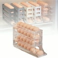 thumbnail image 1 of 4 Tiers Egg Holder For Fridge - Auto Rolling Fridge Egg Organizer, Space-Saving Egg Dispenser Holder, 30 Eggs Fridge Egg Rack Large Capacity Egg Dispenser For Refrigerator, 1 of 4