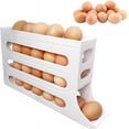 thumbnail image 1 of 4 Tiers Egg Holder for Fridge, 2024 Upgrade Automatic Scrolling Egg Rack Holder 4 Tier Tilted Egg Storage Rack, Large Capacity Eggs Organizer Storage 30 Egg for Fridge (Transparent, 1PCS), 1 of 5