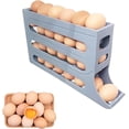 thumbnail image 1 of 4 Tiers Egg Holder for Fridge, Auto Rolling Egg Rack Holder, Large Capacity Egg Organizer, Holds 30 Eggs, Space-Saving Egg Holder Rack for Refrigerator Kichen Cabinet (Gray), 1 of 5