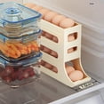 thumbnail image 1 of 4 Tiers Egg Holder for Fridge - Auto Rolling Fridge Egg Organizer, Space-Saving Egg Dispenser Tray, 30 Eggs Fridge Egg Rack Large Capacity Egg Dispenser for Refrigerator Kichen (White), 1 of 5