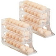 thumbnail image 1 of 4 Tiers Egg Holder for Fridge, Automatic Scrolling Egg Rack Holder, Space-Saving Egg Dispenser Auto Rolling, Large Capacity Eggs Organizer Storage 30 Egg for Fridge (Transparent, 1PCS), 1 of 5