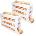 thumbnail image 1 of 4 Tiers Egg Holder for Fridge, Automatic Scrolling Egg Rack Holder, Space-Saving Egg Dispenser Auto Rolling, Large Capacity Eggs Organizer Storage 30 Egg for Fridge (Transparent, 1PCS), 1 of 5