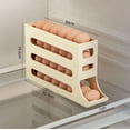 thumbnail image 1 of 4 Tiers Egg Storage For Fridge - Automatic Scrolling Egg Rack Holder Efficient Kitchen Organizer - Efficient Fridge Storage Kitchen Countertop Cabinets Storage 30 Egg (White), 1 of 5