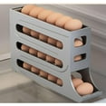 thumbnail image 1 of 4 Tiers Egg Storage For Fridge - Automatic Scrolling Egg Rack Holder Efficient Kitchen Organizer - Efficient Fridge Storage Kitchen Countertop Cabinets Storage 30 Egg (White), 1 of 5