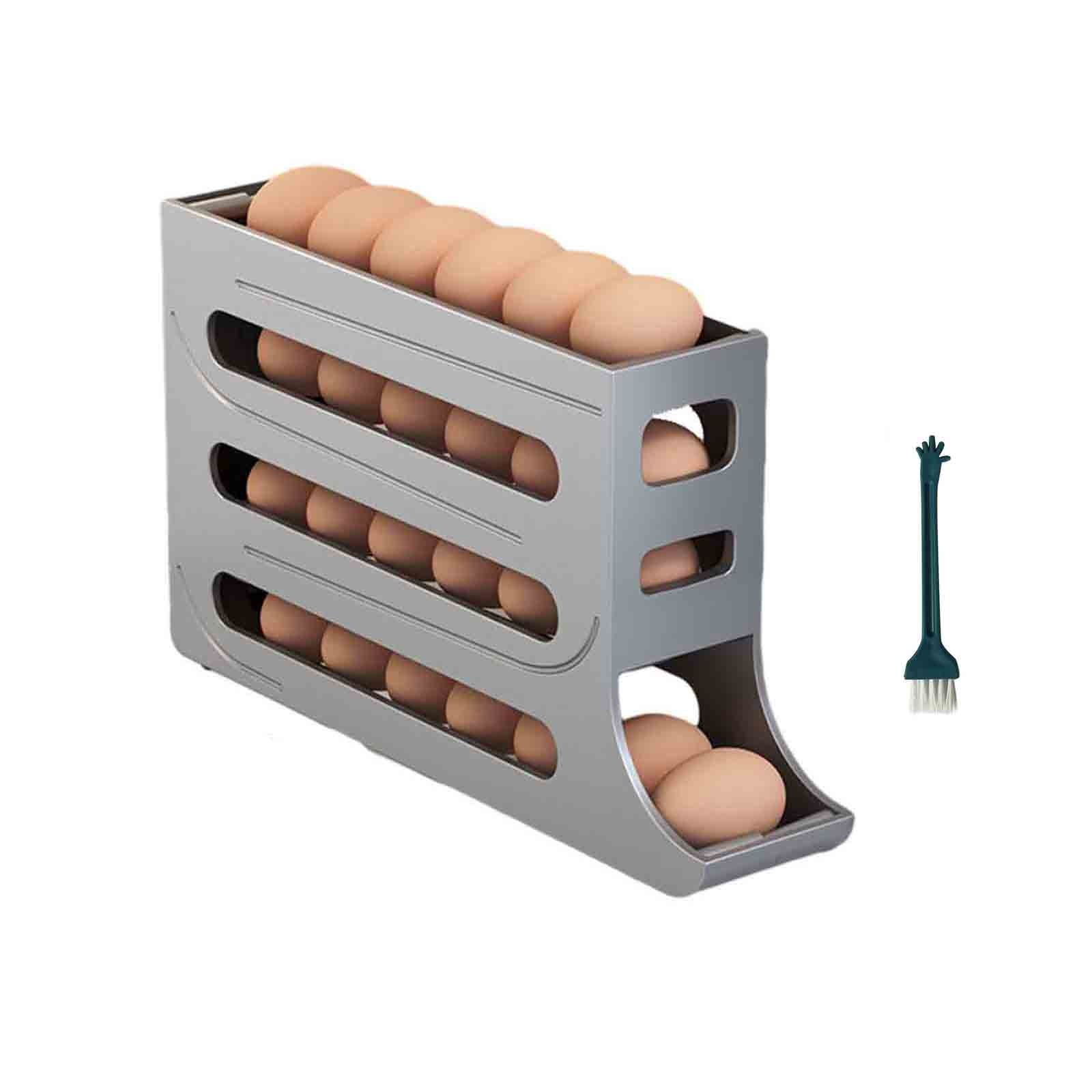 4 Tiers Eggs Holder Layers For Refrigerator, Slide Eggs Storage Box ...