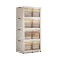 thumbnail image 1 of 4 Tiers Foldable Storage Bins,144Qt Versatile Foldable Containers,Stackable Closet Organizers and Storage with Double Door and Wheels for Toys,Snacks,Books,Clothes, 1 of 8