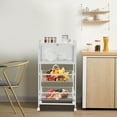 thumbnail image 1 of 4 Tiers Kitchen Organizer Shelf Bread Rack Coffee Station Microwaves Rack White, 1 of 17