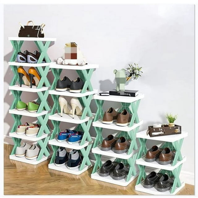 Topboutique 4Tier Shoe Rack, Slim Narrow Vertical Organizer, Space