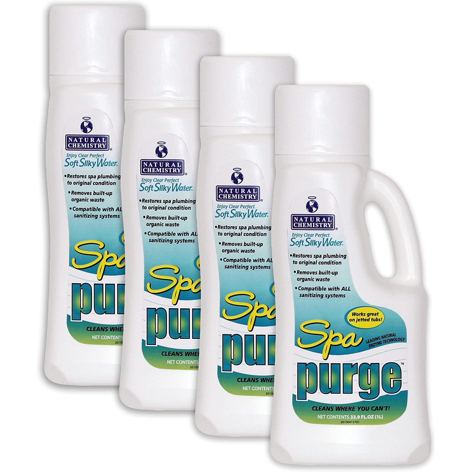 4) Tilled 04137 Water Chemical Hot Tub Spa Purge Cleaner 1L Each
