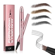 4-Tip Eyebrow Pen 3D Waterproof Microblading Eyebrow Pen  Natural Makeup Long-Lasting Fine Stroke Magic Eyebrow Pencil,Dark Brown