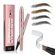 4-Tip Eyebrow Pen 3D Waterproof Microblading Eyebrow Pen Natural Makeup Long-Lasting Fine Stroke Magic Eyebrow Pencil,Light Brown