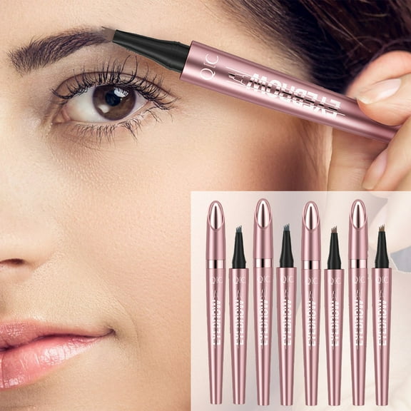 4 Tip Microblading Eyebrow Pen, Eyebrow Pencil Eyebrow Microblading Pen, 3D Microblading Eyebrow Tattoo Pencil 4 Fork Tip, Waterproof Long-Lasting Microblading Pencil for Eyebrows
