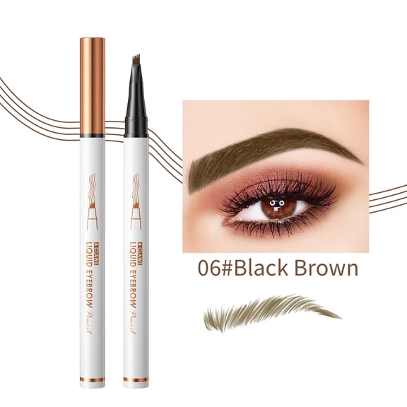 4-Tip Microblading Eyebrow Pen, Waterproof Brow Marker Pen for Hair Stroke Brows, Long-Lasting Smudge-Resistant, Precise Contouring for Beginners