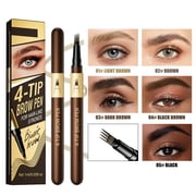 4-Tip Microblading Eyebrow Pencil,Waterproof Long-lasting Magic Eyebrow Pencil,Smudging Sweat Proof Eyebrow Pencil,Long-lasting Magic Eyebrow Pen For Natural Makeup