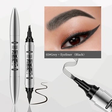 4 Tipped 2 IN 1 Eyebrow Pencil Create Natural Hair Like Brows Microblading Eyebrow Pen, Long Lasting Natural Fine Stroke Eyebrow Pen