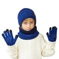 thumbnail image 1 of 4 To 10 Years Old Children Hat Neck Gloves Three Piece Set Of Warm Winter Ear Protective And Warm Knitted Woolen Hat For Big Children Size One Size, 1 of 6