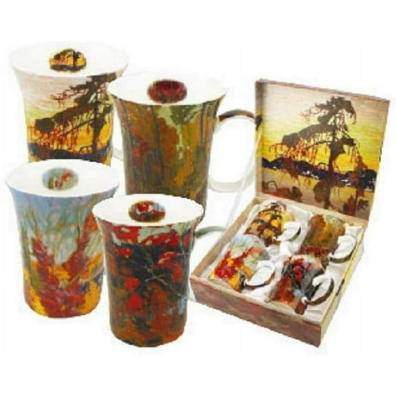 4 Tom Thomson Classics Coffee or Tea Mugs with Matching Gift Box and Tea Gift Package