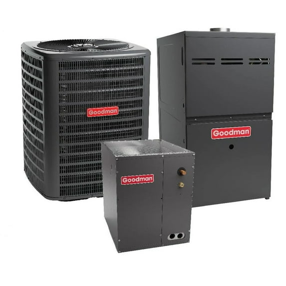 4 Ton 17.2 SEER2 Goodman Air Conditioner GSXC704810 and 96% AFUE 80,000 BTU Gas Furnace GMVC960804CN Upflow System with Coil CAPT4961C4