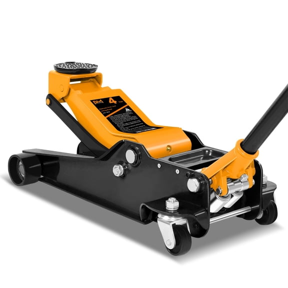 4 Ton Dual Piston Pump Fast Lift Service Hydraulic Trolley Floor Jack Car Orange