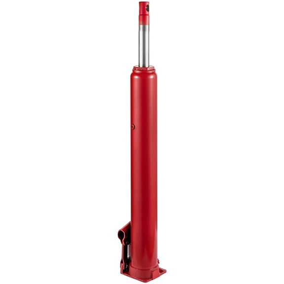 4 Ton Hydraulic Long Ram Jack, Single Piston Pump, Flat Base Manual with Handle for Garage Cranes & Engine Lift, Red