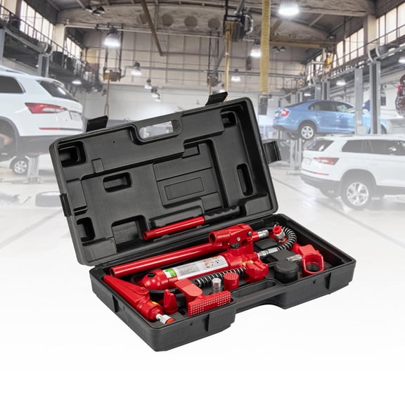 4 Ton Hydraulic Porta Power Kit 8800 LBS Capacity, Multifunctional Auto Body Frame Repair Jack with 3.9 Ft Oil Hose & Storage Case, Heavy Duty Hydraulic Jack for Car Truck SUV Garage