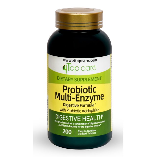 4 Top Care Probiotic MultiEnzyme Digestive Formula with Probiotic