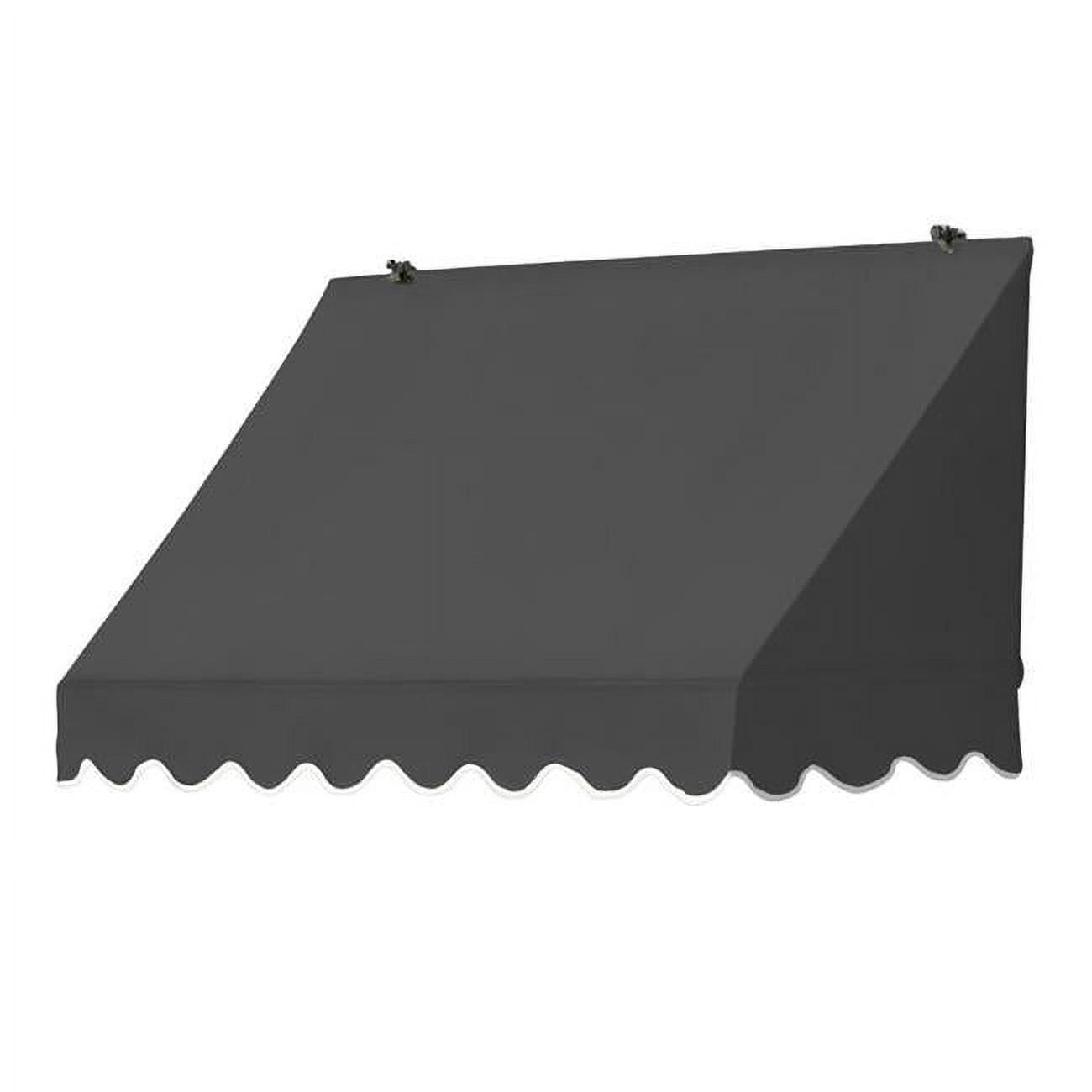 Charcoal Gray Acrylic Retractable Window/Door Awning with Aluminum Frame