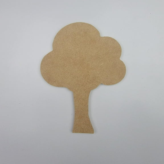 4" Tree, Unfinished MDF Art Shape by Wooden Craft Cutouts, 1-4 Thickness