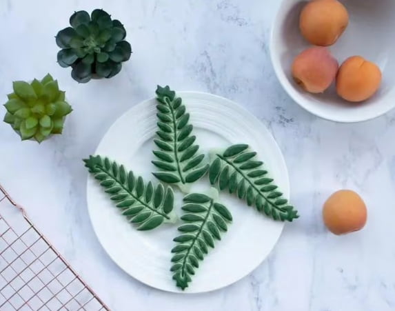 4 Tropical Leaf Clay Molds - DIY Ceramic Sculpting Tools with Cutting Molds for Plant Printing and Crafts, Made of Plastic