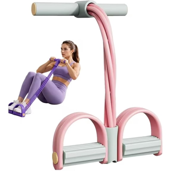 4-Tube Pedal Ankle Puller, Comfortable Handles for Full-Body Workout, Arm & Leg Toning