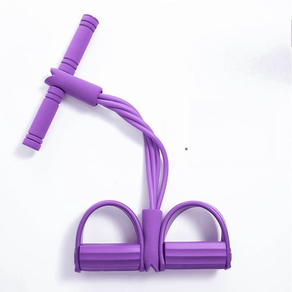4-Tube Pedal Resistance Band, Elastic Tension Rope for Home Workout, Yoga, Core Training and Stretching