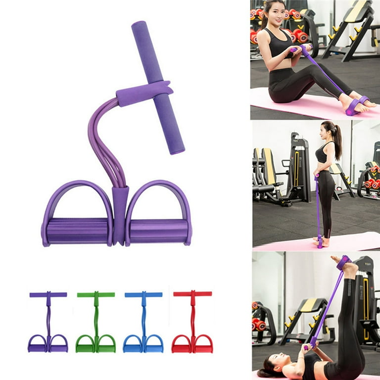 4 Tubes Latex Pedal Exerciser Pull Rope with Handle Fitness Equipment Bodybuilding Expander