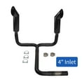 thumbnail image 1 of 4" Turbo Dual Smoker Diesel Exhaust Stack T Pipe System w/ 2Pcs 4" Inlet 8" Outlet Stainless Steel Miter Angle Cut Diesel Smoker Stack Tips 36" Long Universal, 1 of 1