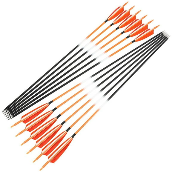4" Turkey Feather Carbon Arrows 31.5" 12-Pack for Archery