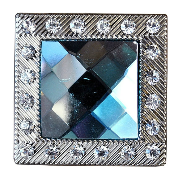 4 Turquoise Nickel Finish Square Conchos Rhinestone Headstall Saddle Tack