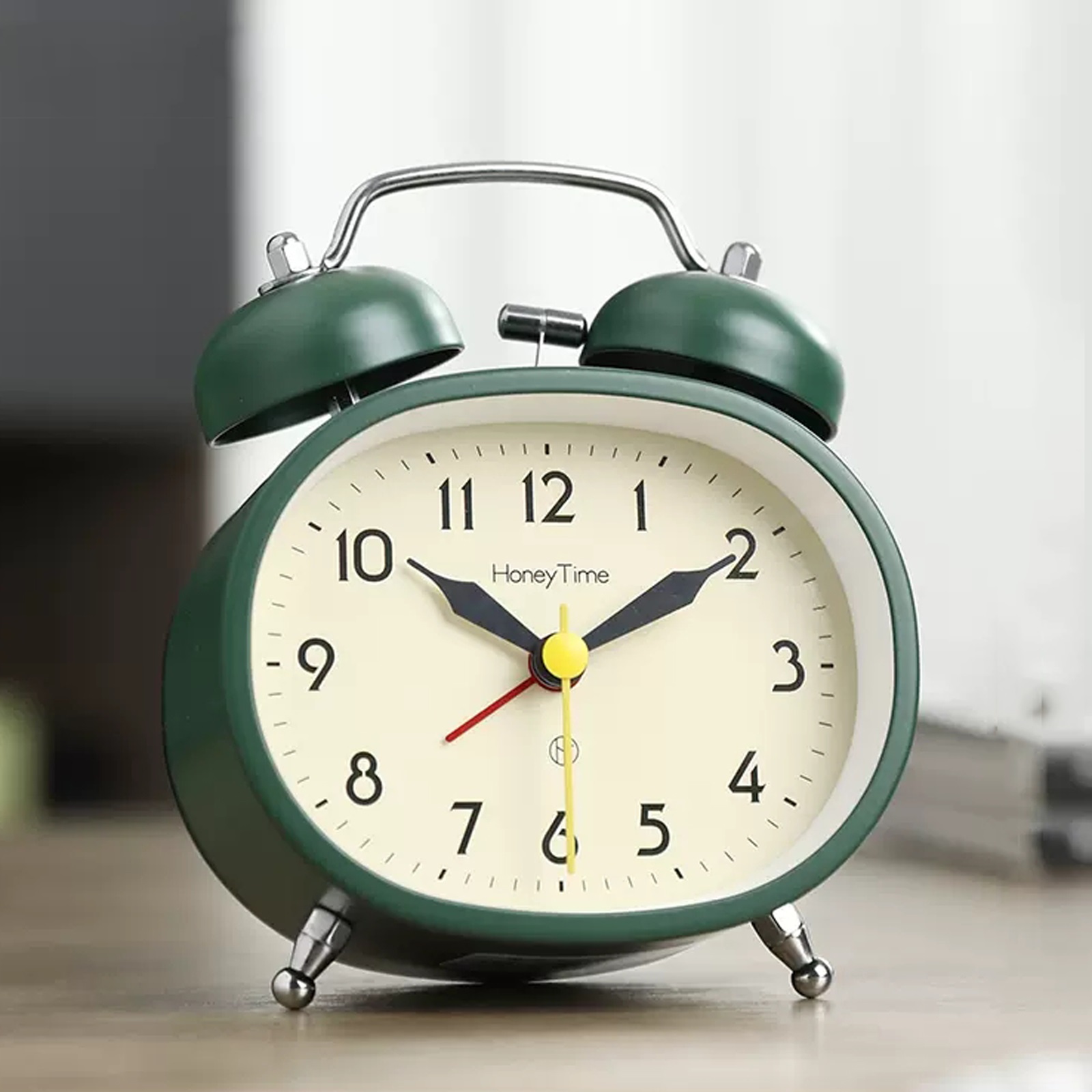 4'' Twin Bell Alarm Clock with Backlight for Bedroom, Silent Non ...