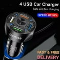 thumbnail image 1 of 1x Fast Car Charger 4 USB Port Dual Adapter Socket For Smart Phone Universal, 1 of 11