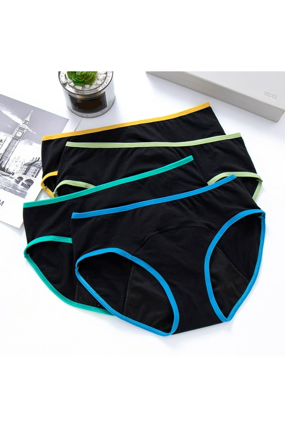 4 Underpants Patchwork Color Underwear Panties Bikini Solid Womens Briefs Knickers Panties for Women plus Size Womens Trunks Underwear Vs Underwear Set Most Comfortable Womens Underwear Boy Cut