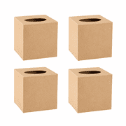 Factory Direct Craft Paper Mache Cube Tissue Box Covers, Set of 4, 5 Inch DIY Craft Tissue Holders