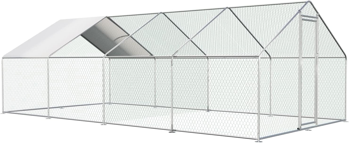 4 Unit Large Metal Chicken Coop Walkin Poultry Cage Chicken Run Pen