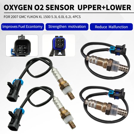 4 Upstream&Downstream O2 Oxygen Sensor For 2007 GMC Sierra Yukon XL 1500 2500 4.8L 5.3L 6.0L