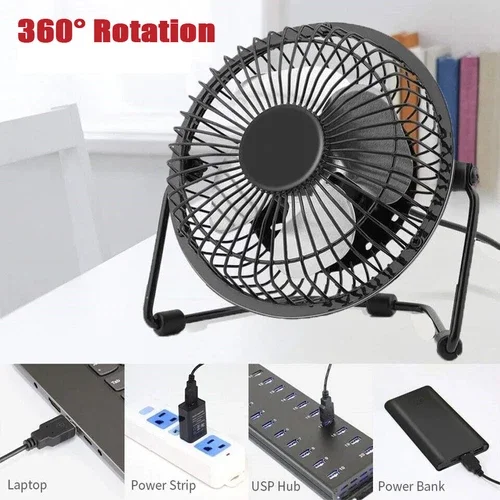 4" Usb Desk Clip On Fan Small Air Circulator Portable Cooling Camping Stroller