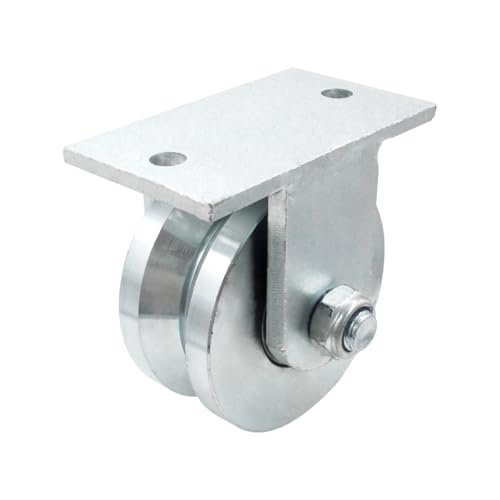 4 V Groove Slide Gate Wheel with Welded Bracket,Heavy Duty Rigid Roller for Inverted V-Track,Solid Double Bearing 3000 Lbs Capacity$$Tools & Hardware Other