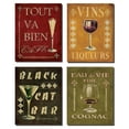 thumbnail image 1 of 4 Vintage Martini Wine Cocktail French Art Deco Prints Retro Bar Mounted Posters, Four 11X14-Inch Mounted Prints, Red/Black/Green/Gold, 1 of 1