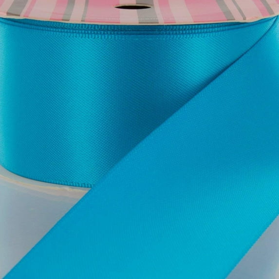 4" Vivid Blue Double Face Satin Ribbon 25 yard Reel
