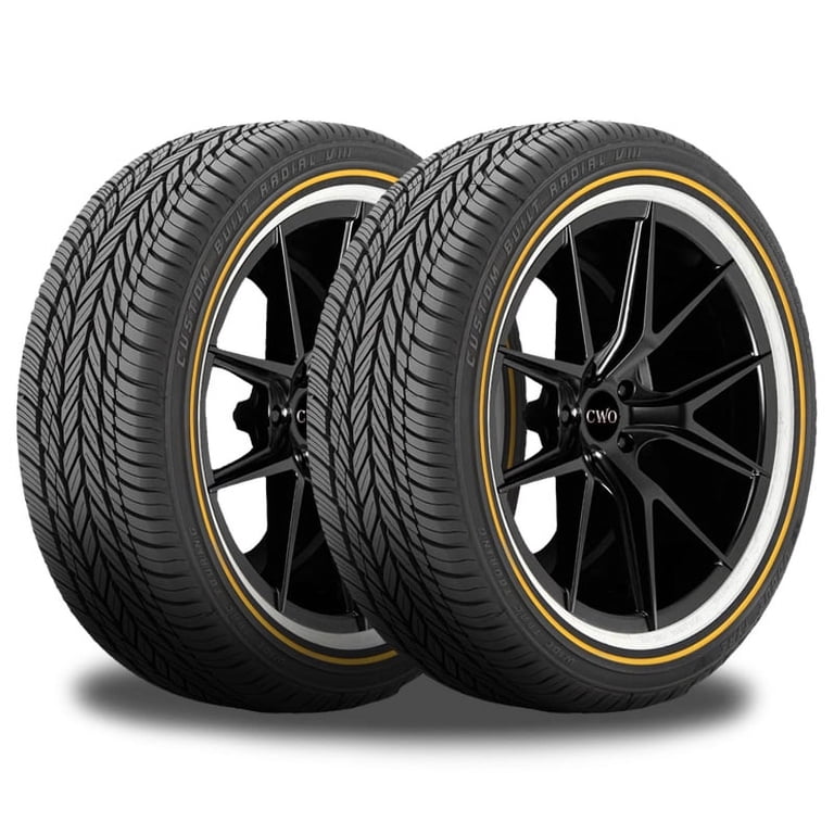 Vogue Radial VIII 245/35R20 95V XL Tires, White/Gold Sidewall, Set 