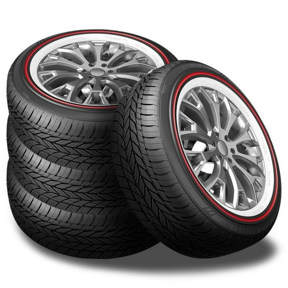 4 Vogue Tyres Custom Built Radial 245/40R20 99V Red/White Sidewall Tires 460AA 0.3117.065 / 245/40/20 / 2454020