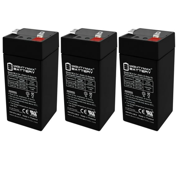 4 Volt 4.5 Ah Sealed Lead Acid Battery - 3 Pack