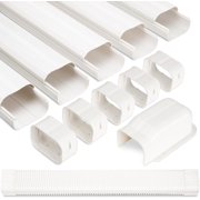 4" W 9Ft L Line Set Cover for Mini Split and Central Air Conditioners Decorative PVC Line Cover Kit for Outdoor AC Heat Pump Systems