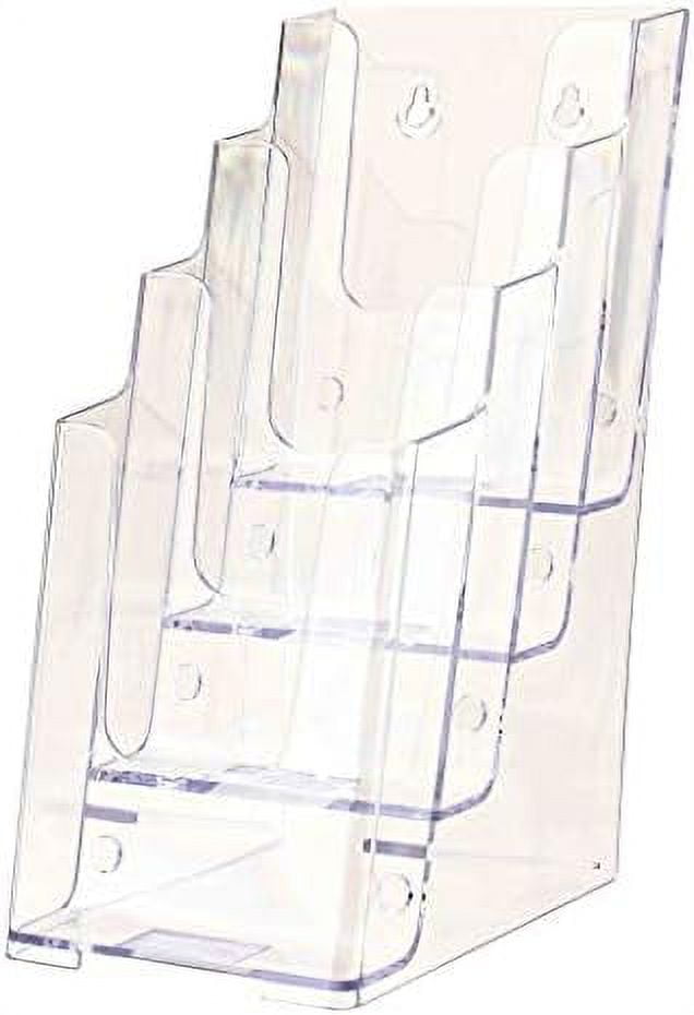 4”W Brochure Holder Displays Organizer Handout Take Advertisements Tri 4”W Brochure Holder Displays Organizer Handout Take Advertisements Tri